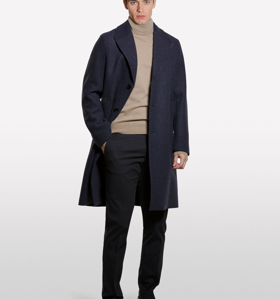 Pull beige foncé coupe classique à col montant - pulls col montant pour homme - Beige | Sisley image number 1